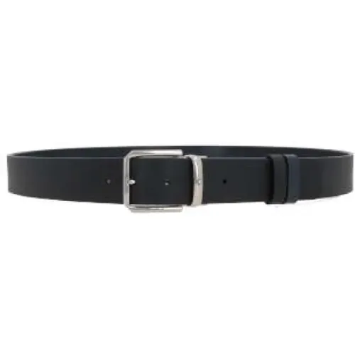 Reversible Leather Belt in Blue and , male, Sizes: ONE SIZE - Montblanc - Modalova