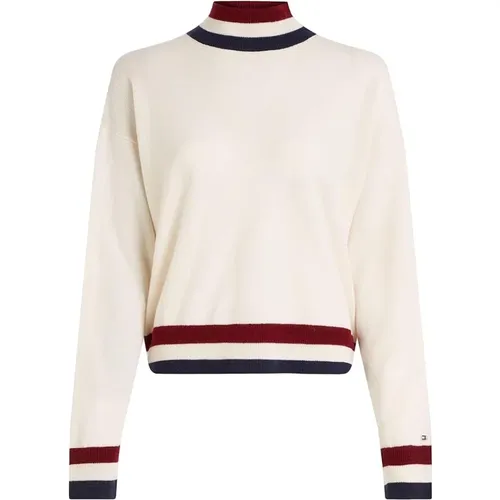 Locker geschnittener Pullover aus Wolle und Kaschmir , Damen, Größe: M - Tommy Hilfiger - Modalova