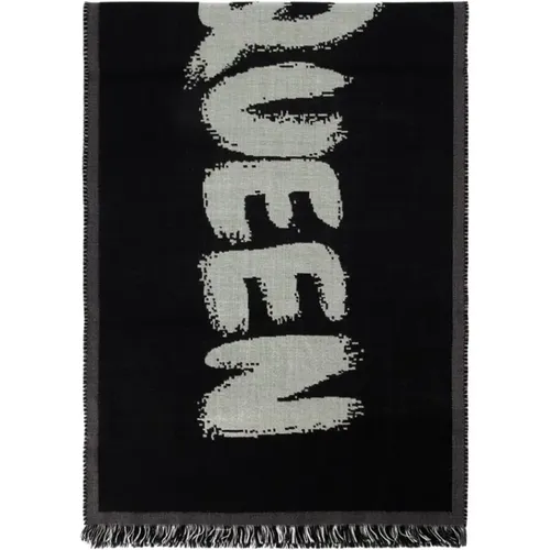 Ivory Wool Scarf - McQueen Style , male, Sizes: ONE SIZE - alexander mcqueen - Modalova