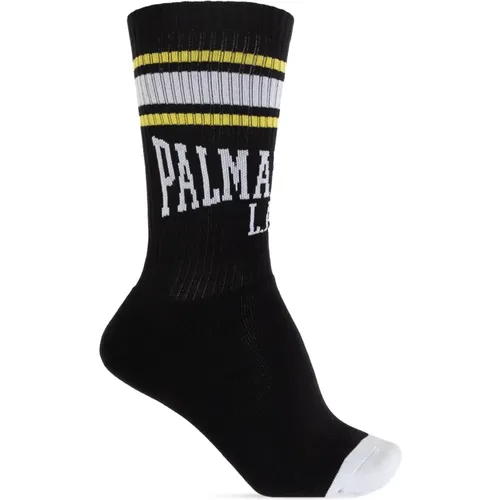 Socks with logo , male, Sizes: L/XL, S/M - Palm Angels - Modalova