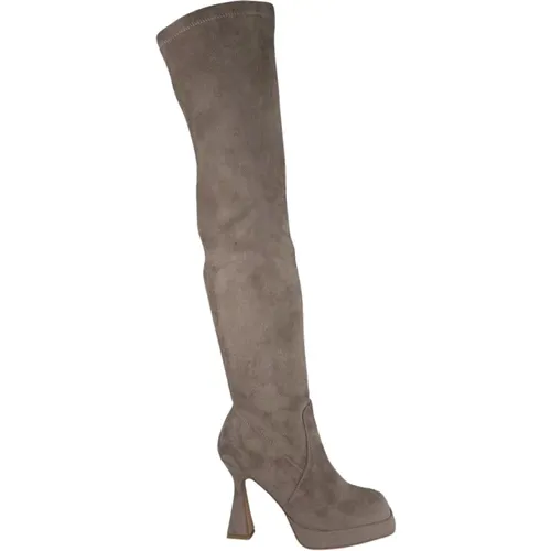 Square Toe Leather Ankle Boots , female, Sizes: 4 UK, 3 UK, 7 UK, 5 UK, 8 UK, 6 UK - Alma en Pena - Modalova