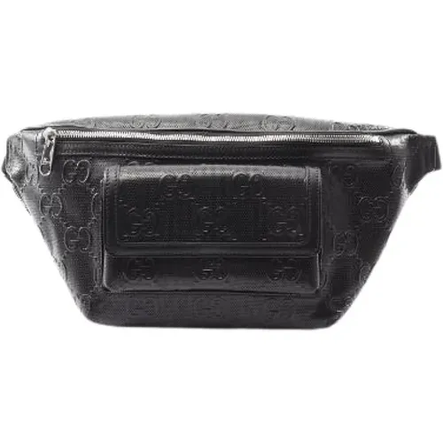 Pre-owned Belt Bags, male, , Size: ONE SIZE Pre-owned GG Embossed Leather Waist Bag - Gucci Vintage - Modalova