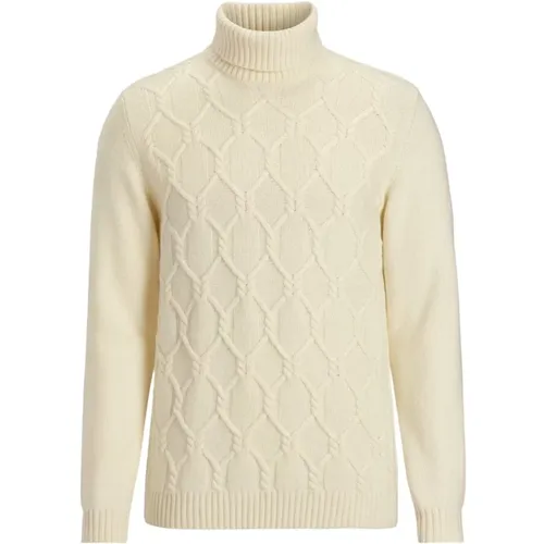 Beige Rollneck Sweater Structure , male, Sizes: L, 2XL, XL, M - Oscar Jacobson - Modalova