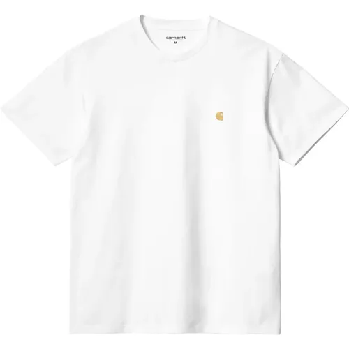 Minimalistisches Weißes Chase T-Shirt , Herren, Größe: L - Carhartt WIP - Modalova