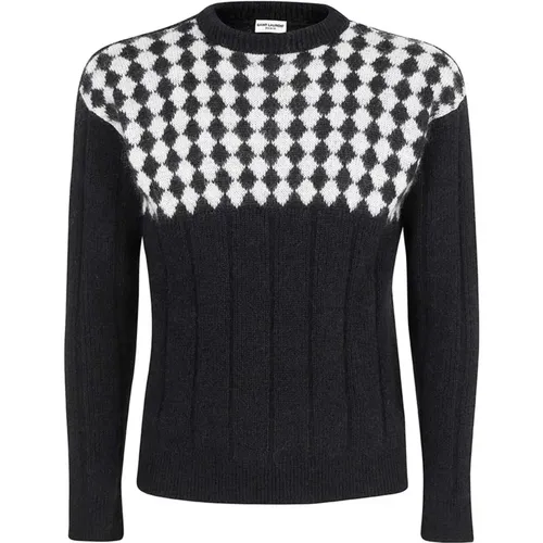 Round Neck Knitwear for Men , male, Sizes: L, XL, M - Saint Laurent - Modalova