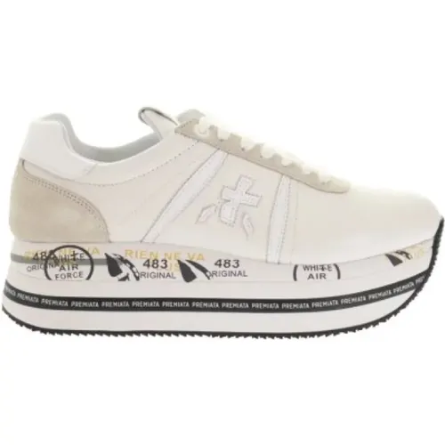 Weiße Sneakers mit Logo-Stickerei,Weiße Beth Wildleder Sneakers - Premiata - Modalova
