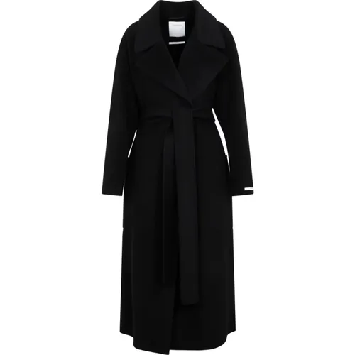 Schwarzer Wollmantel Aw24 , Damen, Größe: 2XS - SPORTMAX - Modalova