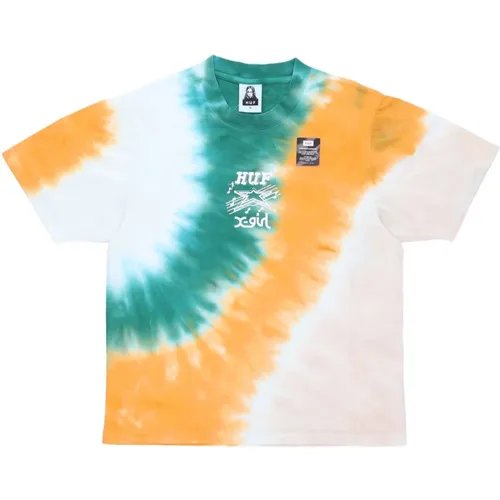 Tie Dye Relax Tee X-girl T-Shirt , Damen, Größe: S - HUF - Modalova