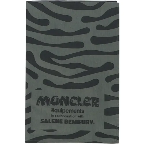 Grauer Schal mit Fingerabdruck-Druck - Moncler - Modalova