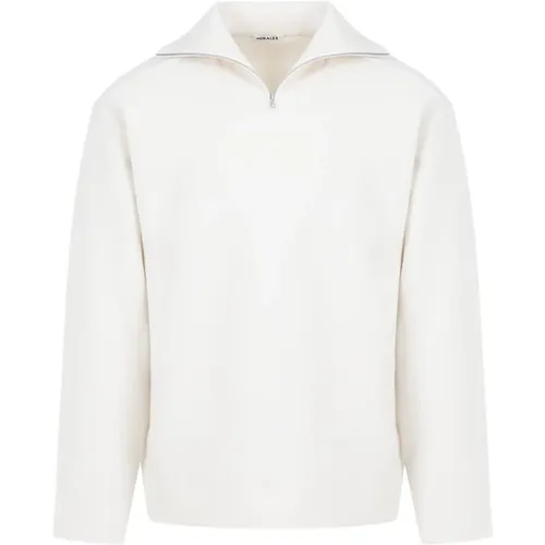 Turtlenecks, male, , Size: XS Heavy Milano Ivory White Pullover - Auralee - Modalova