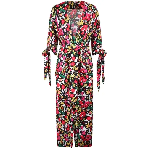 Shirt Dresses, female, , Size: S Floral Print V-Neck Dress - The Attico - Modalova