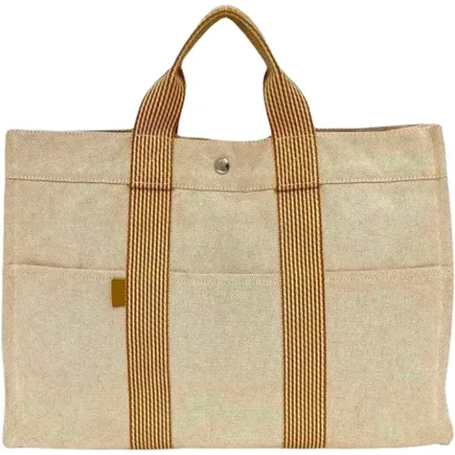 Pre-owned Tote Bags, female, , Size: ONE SIZE Pre-owned Canvas handbags - Hermès Vintage - Modalova