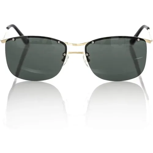 Sunglasses, male, , Size: ONE SIZE Gold Clubmaster Sunglasses - Frankie Morello - Modalova