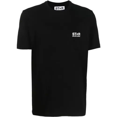 Star Logo Print T-Shirt , male, Sizes: XL, L - Golden Goose - Modalova