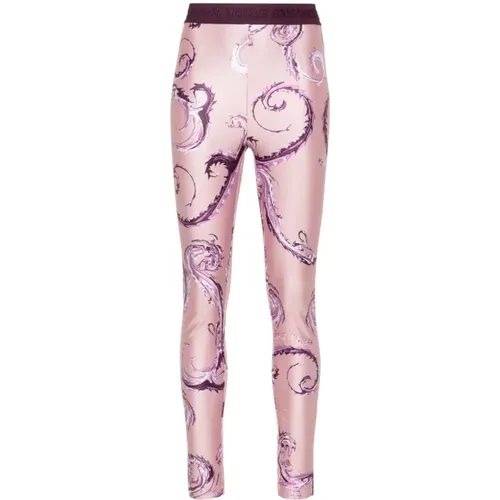 Rosa Leggings für Frauen , Damen, Größe: 2XS - Versace Jeans Couture - Modalova