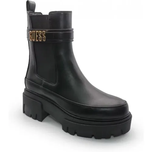 Schwarze Damenstiefel mit Reißverschluss , Damen, Größe: 37 EU - Guess - Modalova