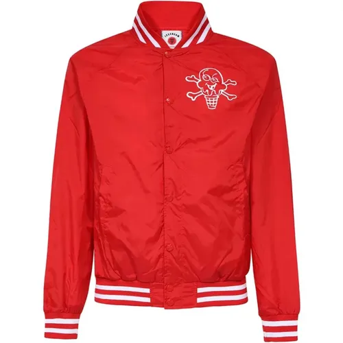 Bomber Jackets, male, , Size: XL Bomber Jacket with Ribbed Collar - Icecream - Modalova
