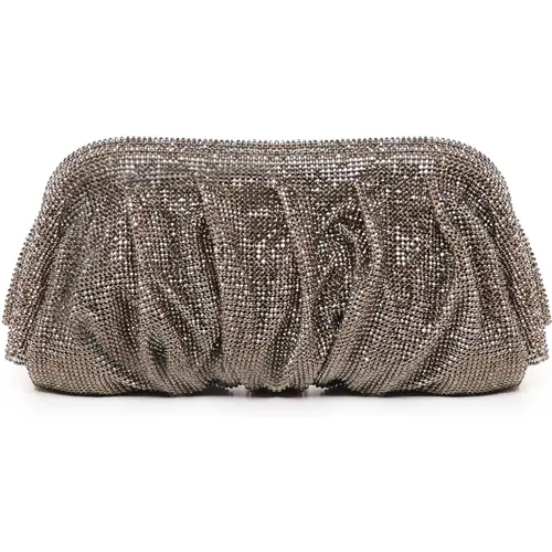 Grey Mesh Clutch Bag Made in Italy , female, Sizes: ONE SIZE - Benedetta Bruzziches - Modalova