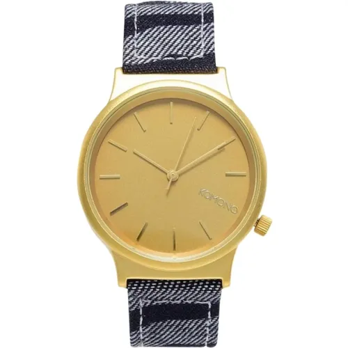 Gold Edelstahl Quarz Unisex Uhr , unisex, Größe: ONE Size - Komono - Modalova