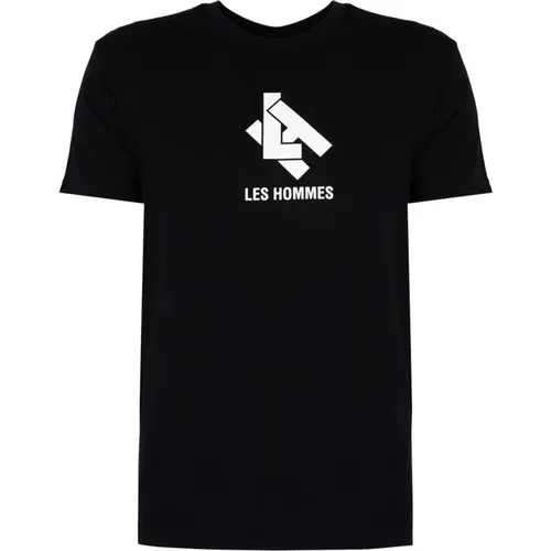 Elegantes Rundhals T-Shirt , Herren, Größe: S - Les Hommes - Modalova