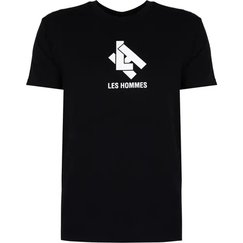 Elegantes Rundhals T-Shirt , Herren, Größe: XL - Les Hommes - Modalova