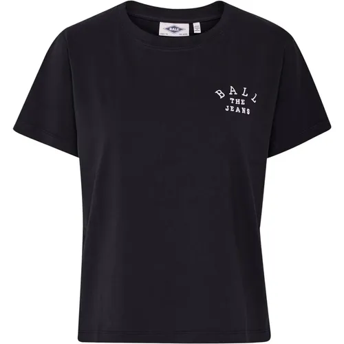 Schwarzes T-Shirt Basavona Top , Damen, Größe: M - Ball - Modalova