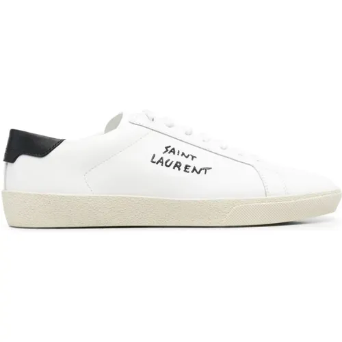 Sneakers White , male, Sizes: 7 1/2 UK - Saint Laurent - Modalova