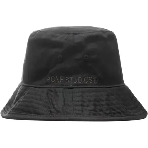 Hats, male, , Size: S/M Twill Logo Bucket Hat - Acne Studios - Modalova