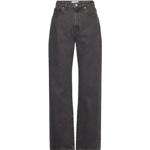 Schwarze Gewaschene Weite Passform Jeans - Abrand Jeans - Modalova