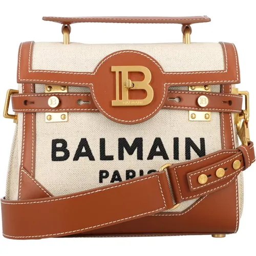 Natural Brown Womens Handbag , female, Sizes: ONE SIZE - Balmain - Modalova