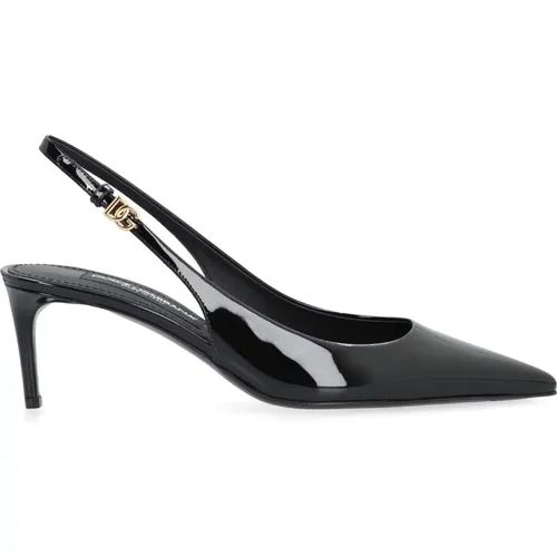 Lollo Leder Slingback Pumps , Damen, Größe: 38 EU - Dolce & Gabbana - Modalova