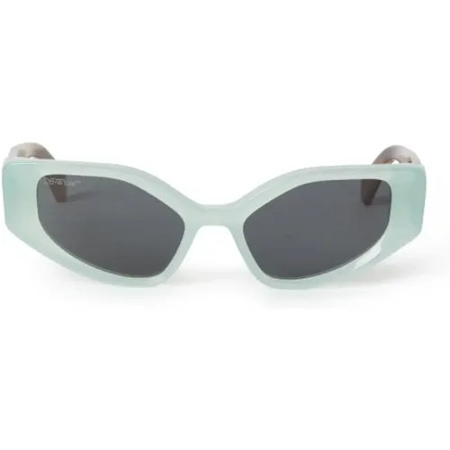 Blaue Memphis Sonnenbrille für Frauen , Damen, Größe: 54 MM - Off White - Modalova