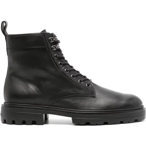 Calfskin Lace-Up Thick Sole Boots , male, Sizes: 10 UK, 6 1/2 UK, 8 1/2 UK, 9 UK, 9 1/2 UK, 7 1/2 UK, 8 UK, 7 UK - Hogan - Modalova