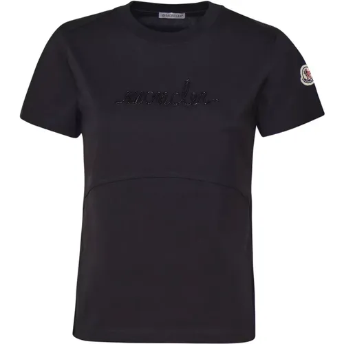 Cotton Jersey Crew Neck T-shirt , female, Sizes: M, S, XS - Moncler - Modalova