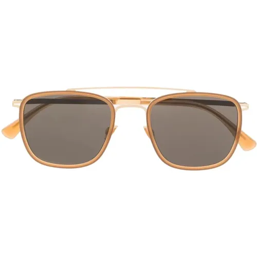 Sunglasses, unisex, , Size: ONE SIZE Glossy Gold Brown Sunglasses - Mykita - Modalova