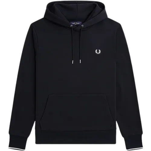 Hoodies, male, , Size: L Regular Fit Hooded Zip Sweatshirt - Fred Perry - Modalova