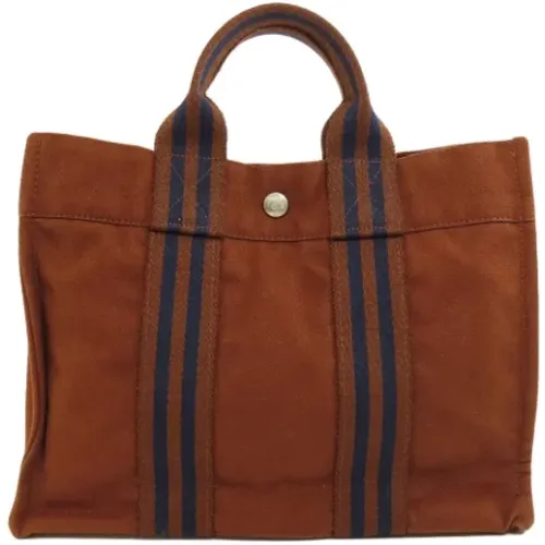 Pre-owned Tote Bags, female, , Size: ONE SIZE Pre-owned Canvas handbags - Hermès Vintage - Modalova