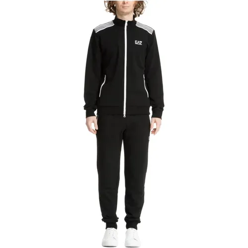 Training Sets, male, , Size: S Plain Tracksuit with Drawstring and Zip - Emporio Armani EA7 - Modalova