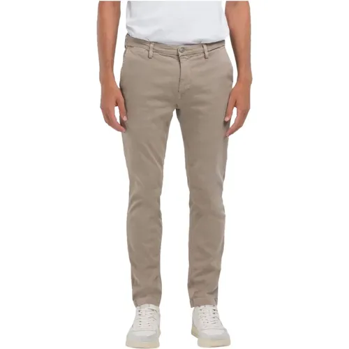 Ivory Chino Slim Fit Hose , Herren, Größe: W29 L30 - Replay - Modalova