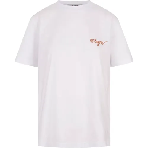 Cotton Jersey Logo T-shirt , female, Sizes: XS, M, L - Msgm - Modalova