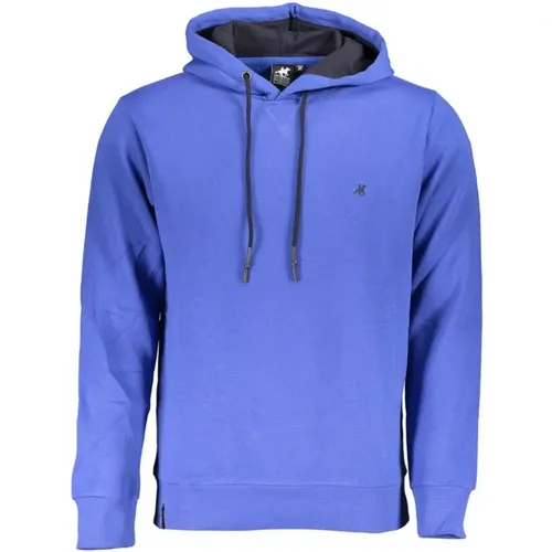 Blaue Kapuzen-Sweatshirt mit Stickerei , Herren, Größe: M - U.S. Polo Assn. - Modalova