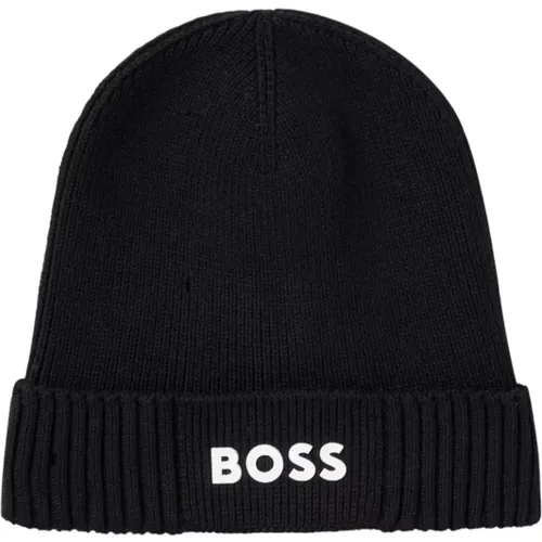 Beanies, male, , Size: ONE SIZE Cotton Wool Blend Hat - Boss - Modalova