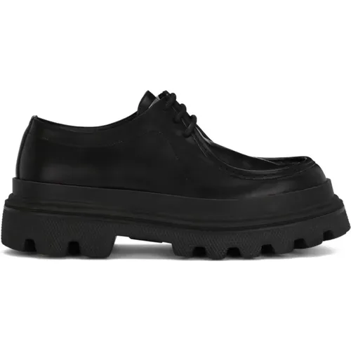 Leather Derby Shoes , male, Sizes: 7 1/2 UK - Dolce & Gabbana - Modalova
