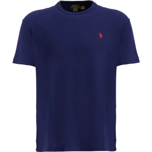 T-Shirts, male, , Size: L Navy Oversize Fit T-Shirt - Polo Ralph Lauren - Modalova