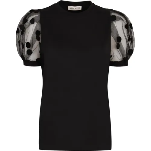 Ballonärmel Baumwoll T-shirt , Damen, Größe: XS - Nina Ricci - Modalova