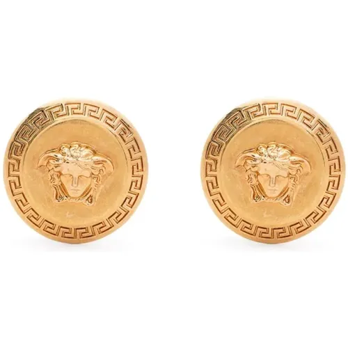 Earrings, female, , Size: ONE SIZE Gold Metal Earrings - Versace - Modalova