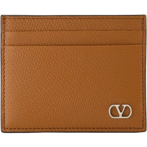 Wallets & Cardholders, male, , Size: ONE SIZE Leather Card Holder Spring-Summer 2025 - Valentino Garavani - Modalova