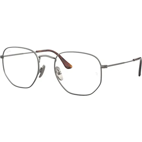 Hexagonal Eyewear Frames in Ruthenium Color , unisex, Sizes: 54 MM - Ray-Ban - Modalova