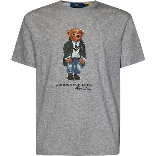 Grey Polo Bear Graphic T-shirts and Polos , male, Sizes: S - Polo Ralph Lauren - Modalova