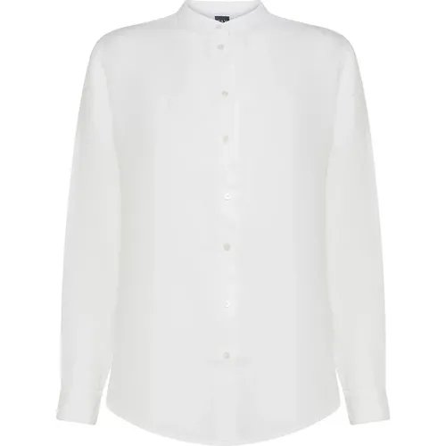 Linen Band Collar Shirt , female, Sizes: M, S, L - Fay - Modalova